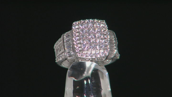 Cubic Zirconia Rhodium Over Sterling Silver Ring 4.05ctw (2.43ctw DEW) Video Thumbnail