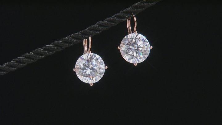 White Cubic Zirconia 18k Rose Gold Over Silver Earrings 32.22ctw Video Thumbnail