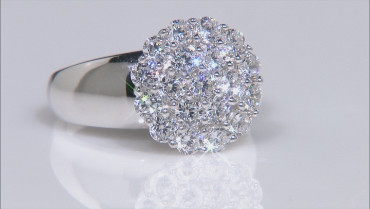 White Cubic Zirconia Rhodium Over Sterling Silver Ring 3.80ctw Video Thumbnail