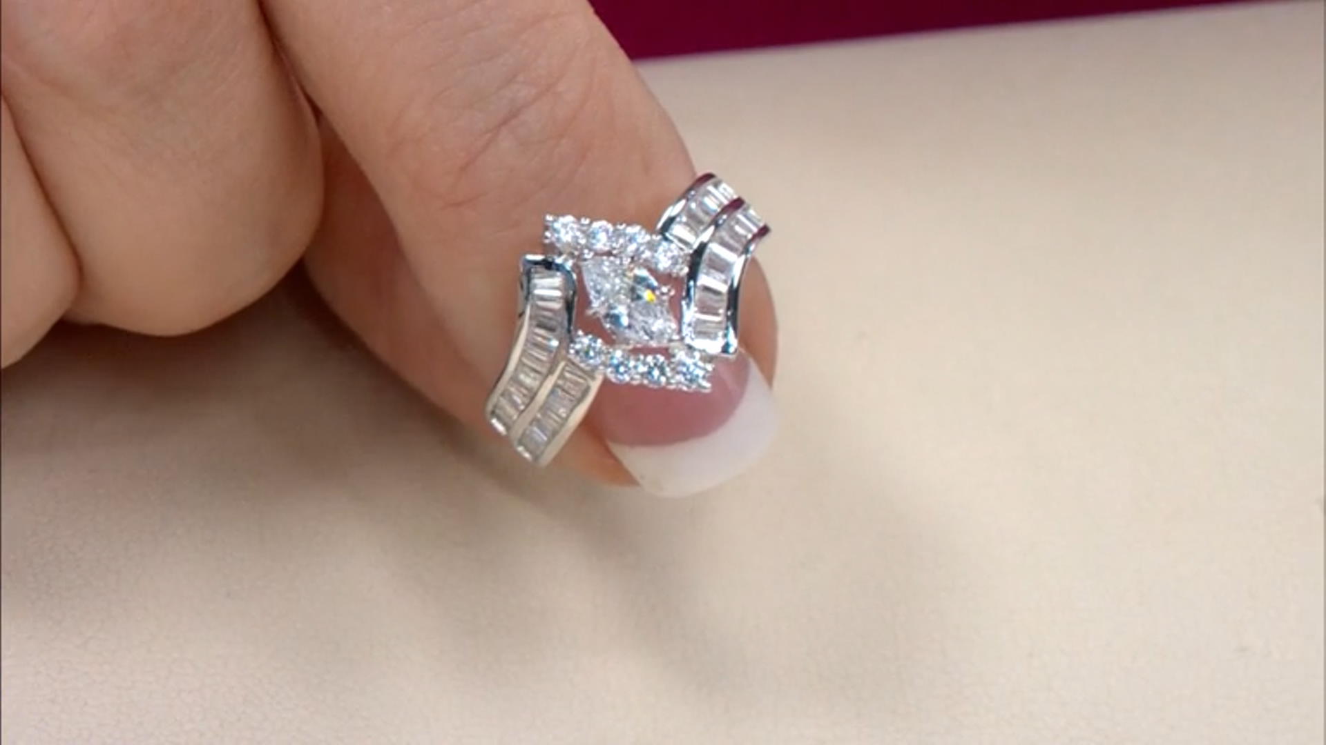White Cubic Zirconia Rhodium Over Silver Ring 2.38ctw Video Thumbnail