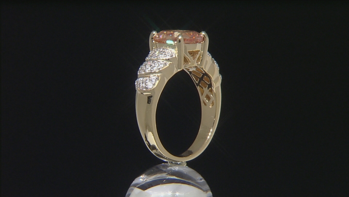 Brown And White Cubic Zirconia 18k Yellow Gold Over Silver Ring 2.57ctw (2.26ctw DEW) Video Thumbnail