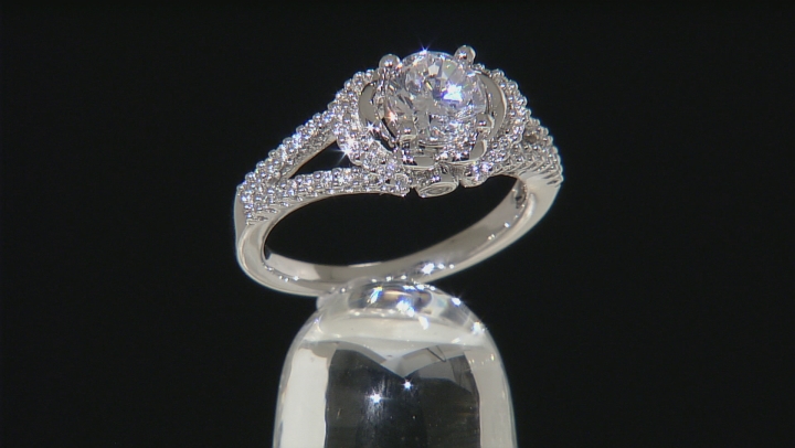 Cubic Zirconia Rhodium Over Sterling Silver Ring 2.36ctw (1.58ctw DEW) Video Thumbnail