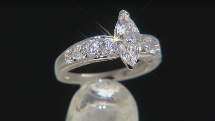White Cubic Zirconia Rhodium Over Sterling Silver Ring 3.89ctw Video Thumbnail