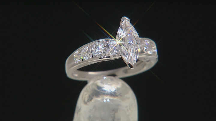 White Cubic Zirconia Rhodium Over Sterling Silver Ring 3.89ctw Video Thumbnail