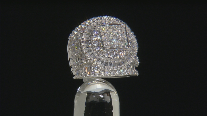 Cubic Zirconia Rhodium Over Sterling Silver Ring 8.30ctw (5.57ctw DEW) Video Thumbnail