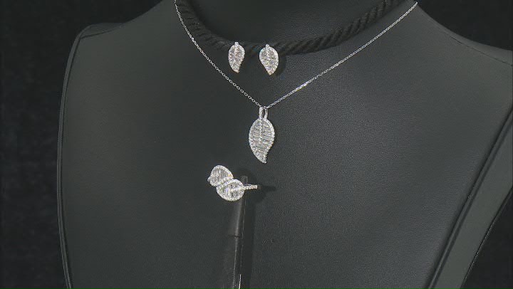 White Cubic Zirconia Rhodium Over Sterling Silver Jewelry Set 3.68ctw Video Thumbnail