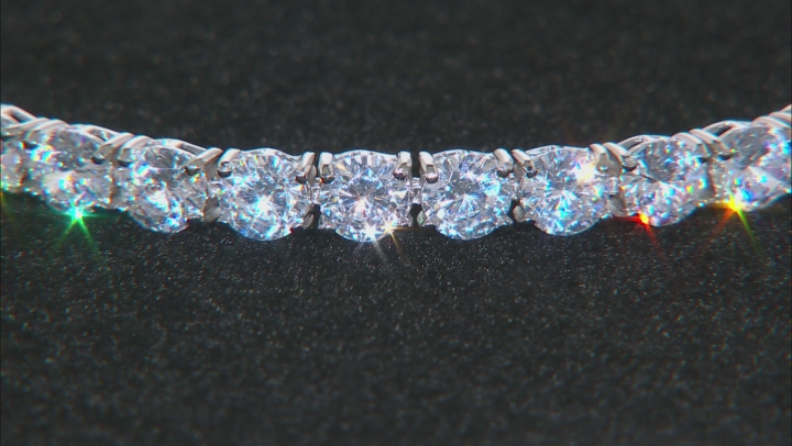 White Cubic Zirconia Rhodium Over Sterling Silver Bracelet 27.65ctw Video Thumbnail