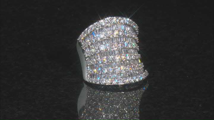 White Cubic Zirconia Rhodium Over Sterling Silver Ring 7.70ctw Video Thumbnail