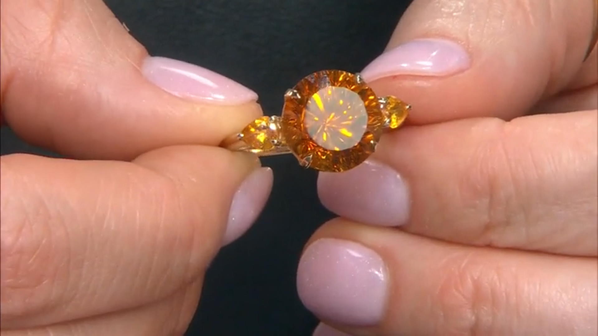 Orange Madeira Citrine Spinfire™ Cut 10k Yellow Gold Ring 5.57ctw Video Thumbnail