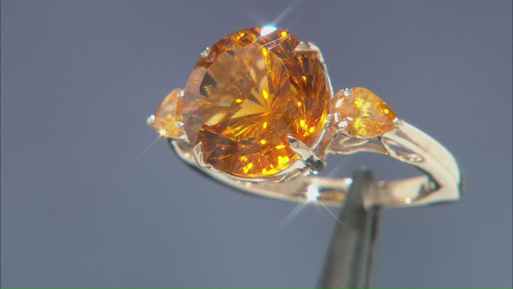 Orange Madeira Citrine Spinfire™ Cut 10k Yellow Gold Ring 5.57ctw Video Thumbnail