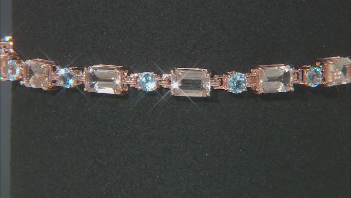 Pink Morganite 10k Rose Gold Tennis Bracelet 6.42ctw Video Thumbnail