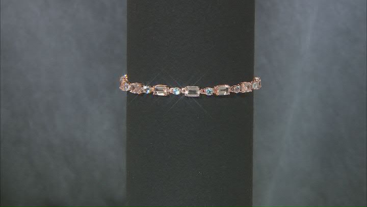 Pink Morganite 10k Rose Gold Tennis Bracelet 6.42ctw Video Thumbnail