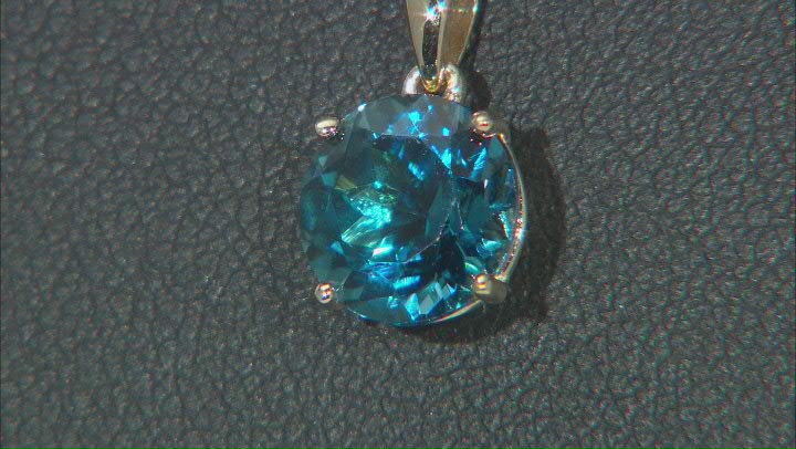 London Blue Topaz 10k Yellow Gold Pendant With Chain 2.00ct Video Thumbnail