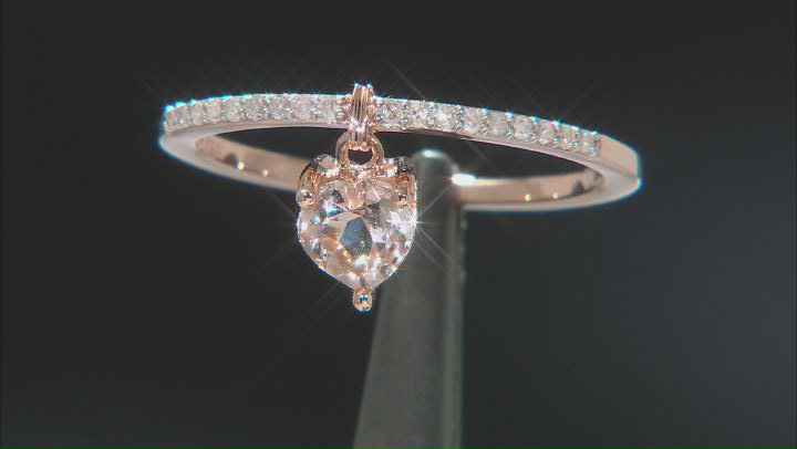Peach  Morganite 10k Rose Gold Charm Ring 0.38ctw Video Thumbnail