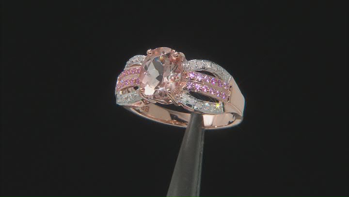 Peach Cor-de-Rosa Morganite 10k Rose Gold Ring 1.74ctw Video Thumbnail