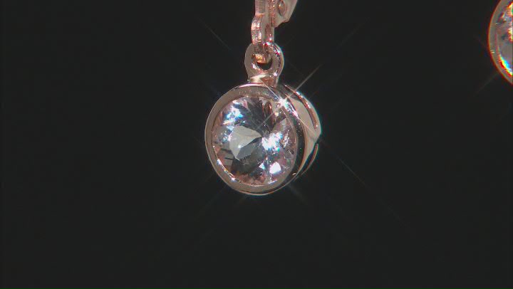 Peach Cor-de-Rosa Morganite 10k Rose Gold Solitaire Earrings 0.73ctw Video Thumbnail
