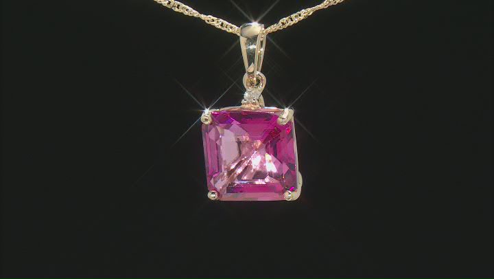 Pink Topaz 10k Yellow Gold Pendant With Chain 5.54ctw Video Thumbnail