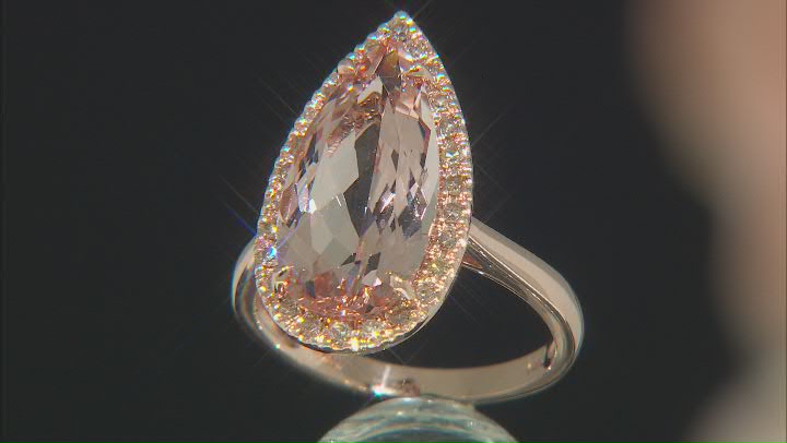 Peach Morganite 10k Rose Gold Ring 5.71ctw Video Thumbnail