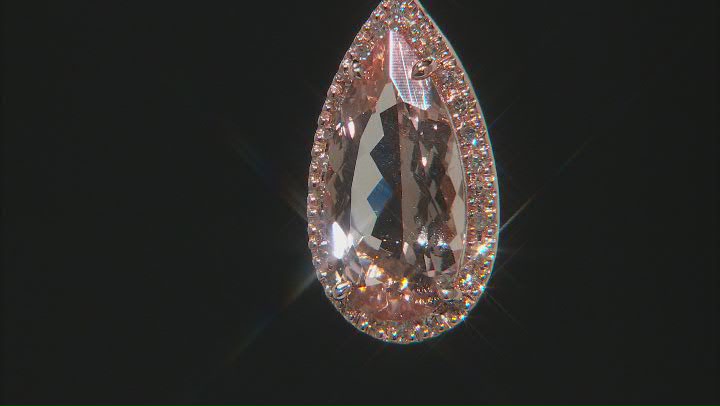 Peach Morganite 10k Rose Gold Pendant with Chain 5.71ctw Video Thumbnail