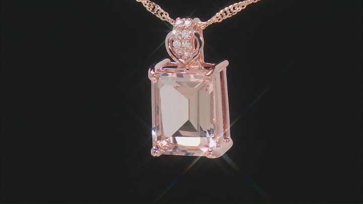 Peach Morganite 10k Rose Gold Pendant With Chain 1.73ctw Video Thumbnail