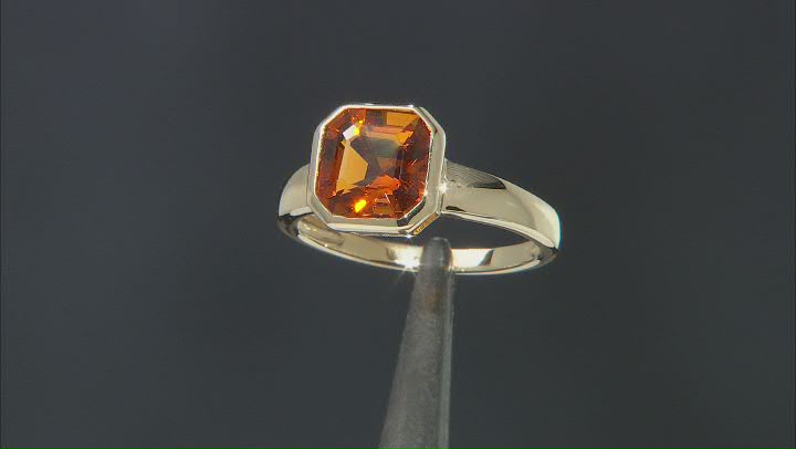 Orange Madeira Citrine 10k Yellow Gold Solitaire Ring 2.15ct Video Thumbnail