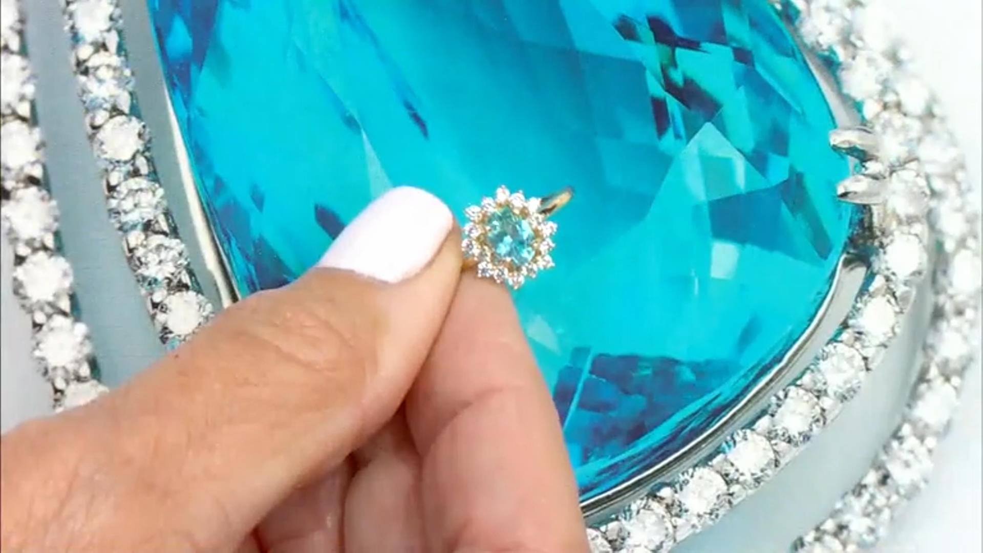 Blue Apatite 10k Yellow Gold Ring Set Of 2 1.34ctw Video Thumbnail