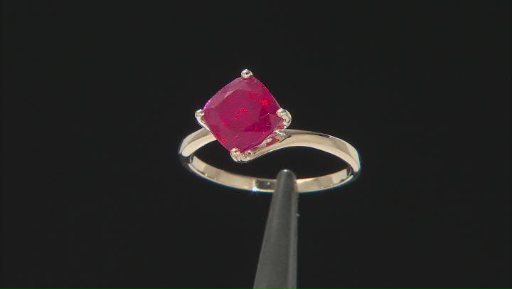 Red Mahaleo® Ruby 10k Yellow Gold Solitaire Ring 2.88ct Video Thumbnail