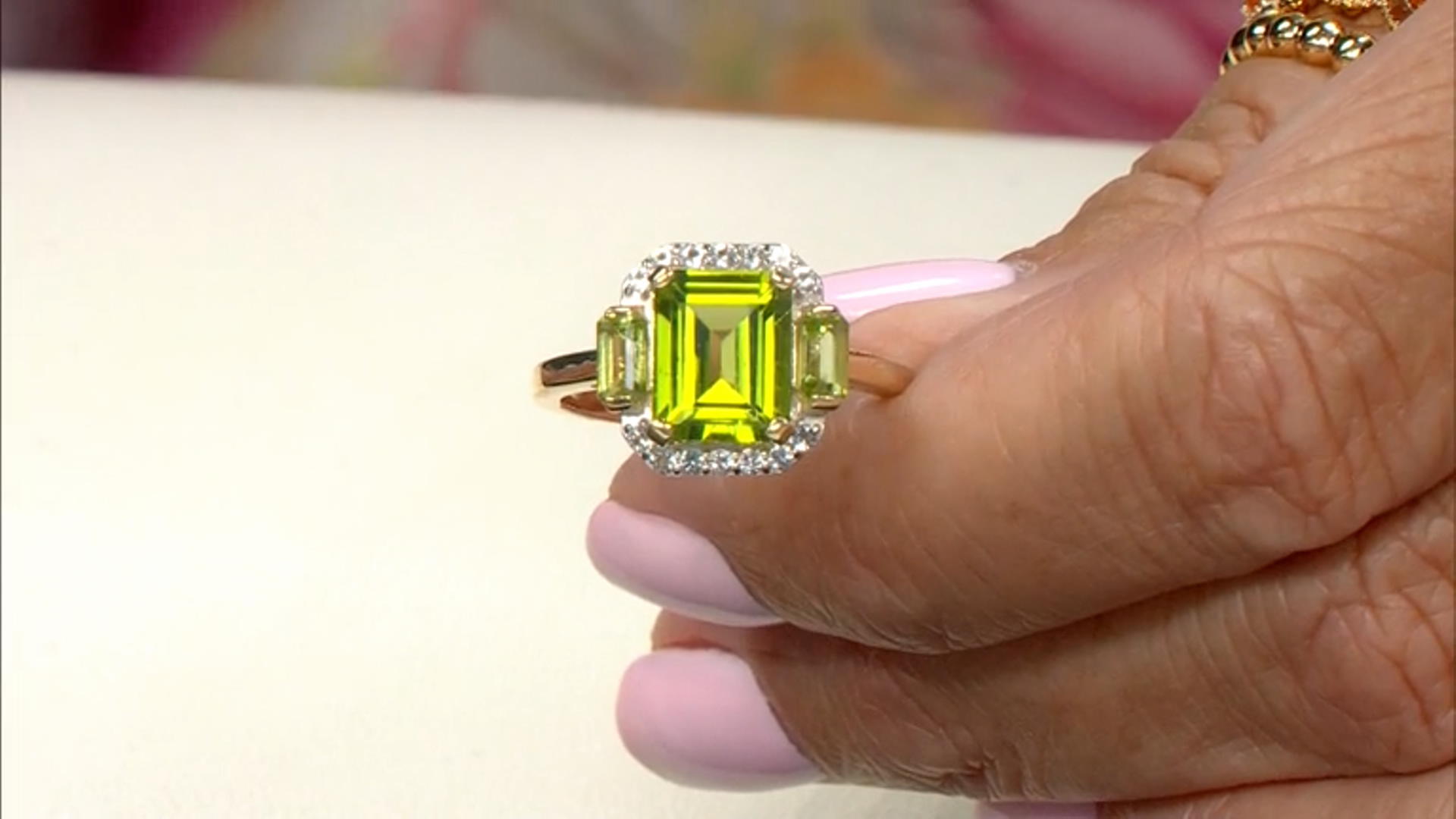 Green Peridot 10k Yellow Gold Ring 3.36ctw Video Thumbnail