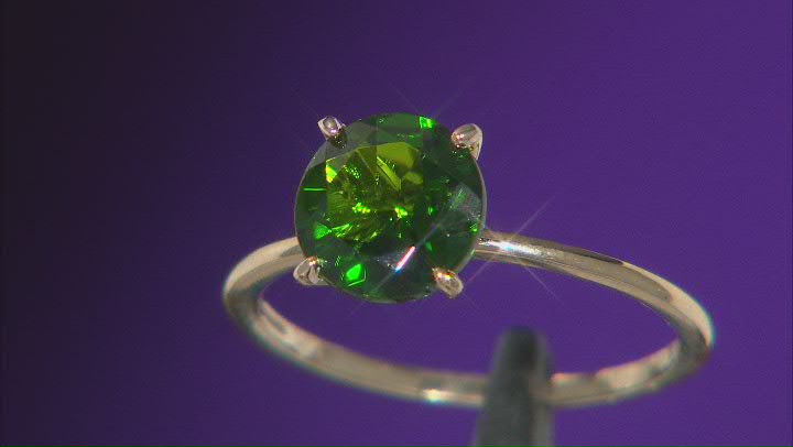 Green Chrome Diopside 10k Yellow Gold Solitaire Ring 1.78ct Video Thumbnail