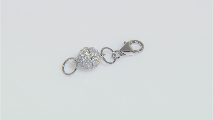 White Cubic Zirconia Magnetic Clasp Converter Rhodium Over Sterling Video Thumbnail