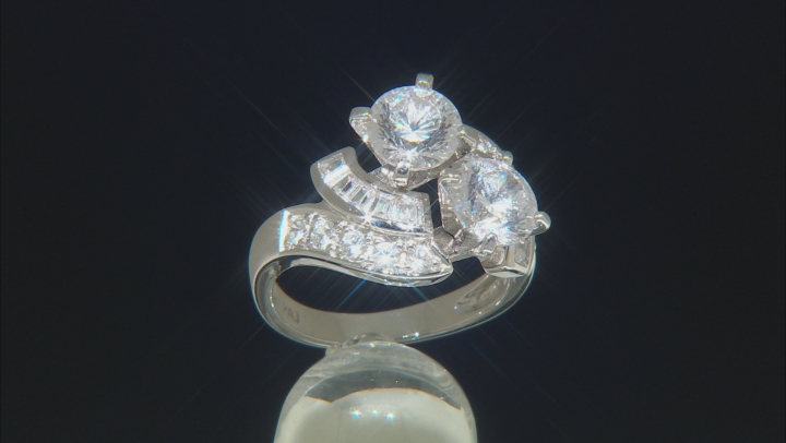 White Cubic Zirconia Rhodium Over Sterling Silver Ring 5.55ctw Video Thumbnail