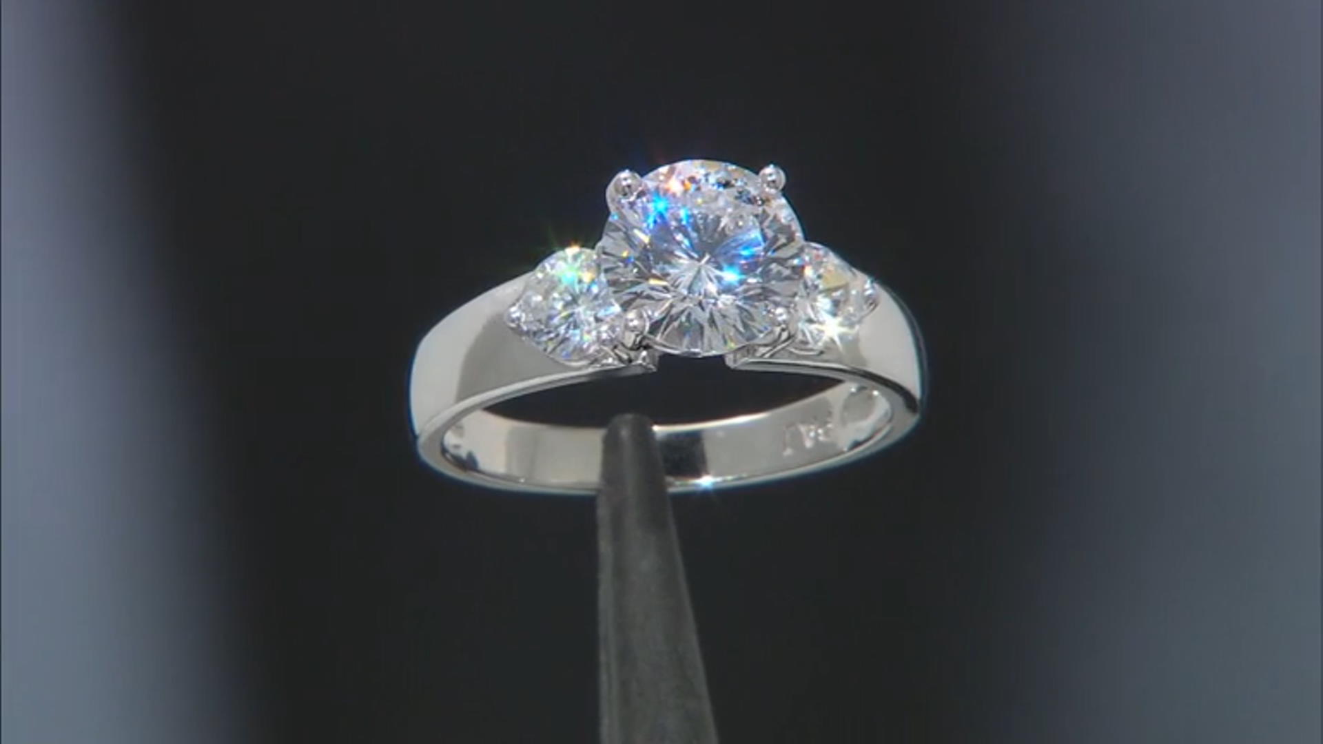 White Cubic Zirconia Rhodium Over Sterling Silver Ring And Band 5.89ctw Video Thumbnail