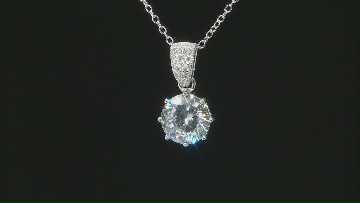 Cubic Zirconia Rhodium Over Sterling Silver Pendant 4.73ctw Video Thumbnail