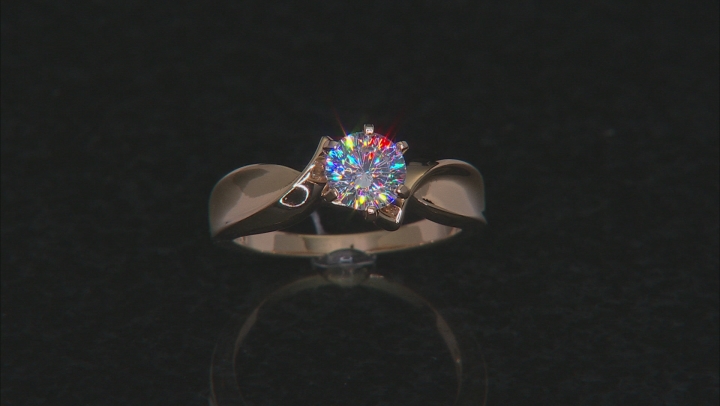 Cubic Zirconia 18k Yellow Gold Over Silver Ring
