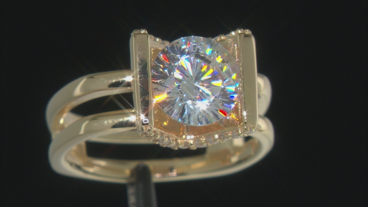 Cubic Zirconia 18k Yellow Gold Over Over Sterling Silver Ring 3.60ctw Video Thumbnail