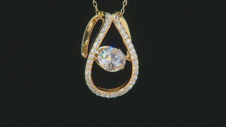 Cubic Zirconia 18k Yellow Gold Over Sterling Silver Pendant With Chain 2.71ctw Video Thumbnail