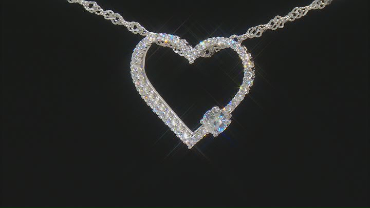 Cubic Zirconia Rhodium Over Silver Pendant With Chain 1.03ctw Video Thumbnail