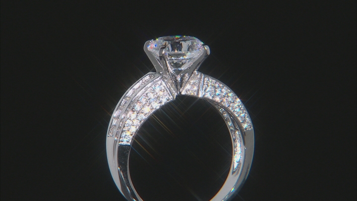 White Cubic Zirconia Rhodium Over Silver Ring 6.87ctw Video Thumbnail