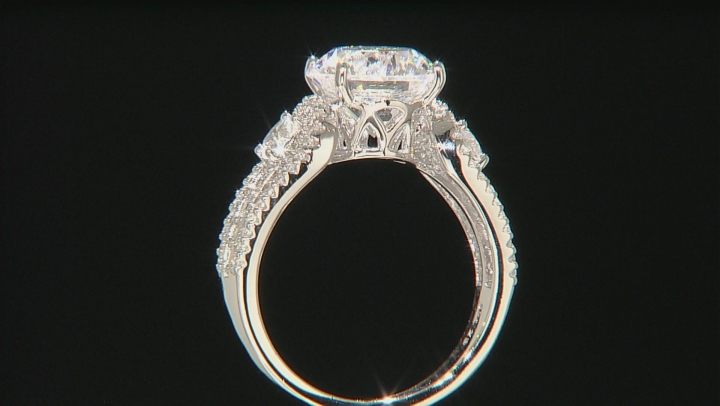Cubic Zirconia Rhodium Over Sterling Silver Ring 7.72ctw (4.83ctw DEW) Video Thumbnail