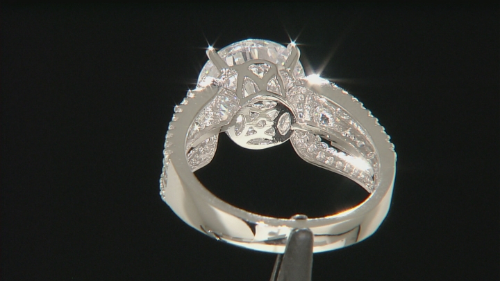 Cubic Zirconia Rhodium Over Sterling Silver Ring 7.72ctw (4.83ctw DEW) Video Thumbnail