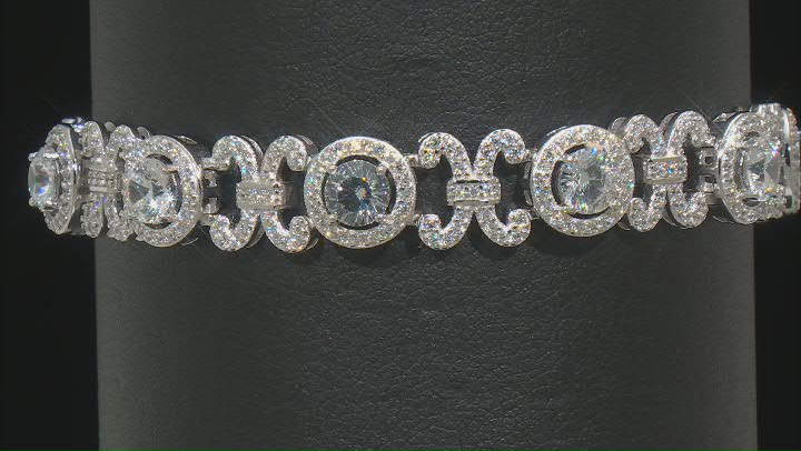 Cubic Zirconia Rhodium Over Sterling Silver Bracelet 11.79ctw (7.48ctw DEW) Video Thumbnail