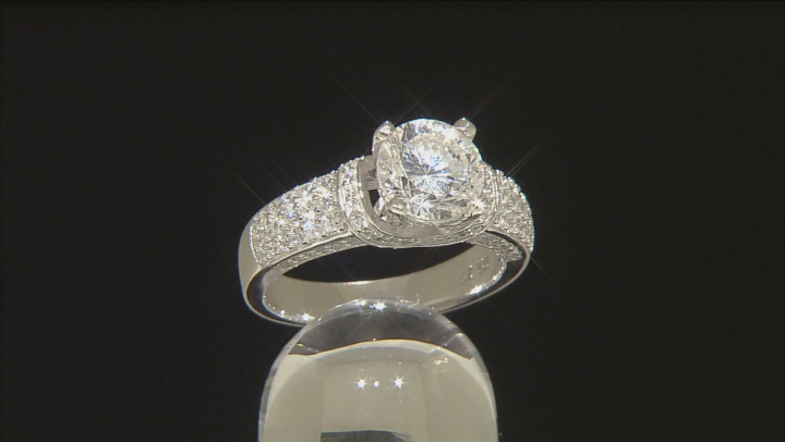 White Cubic Zirconia Rhodium Over Sterling Silver Ring 4.42ctw Video Thumbnail