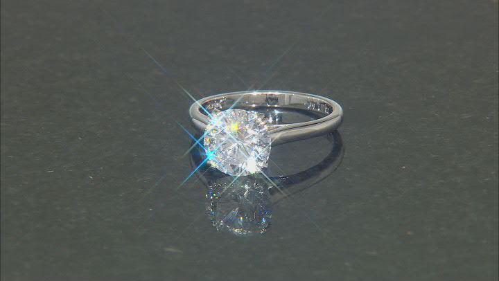 White Cubic Zirconia Rhodium Over Sterling Silver Ring With Band 6.29ctw Video Thumbnail