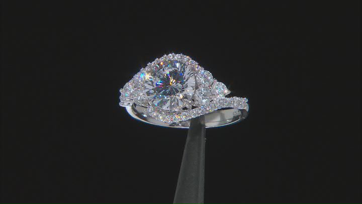Dillenium Cut Cubic Zirconia Rhodium Over Sterling Silver Ring 6.42ctw Video Thumbnail