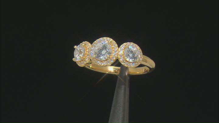 Dillenium Cut White Cubic Zirconia 18k Yellow Gold Over Sterling Silver Ring 2.50ctw Video Thumbnail