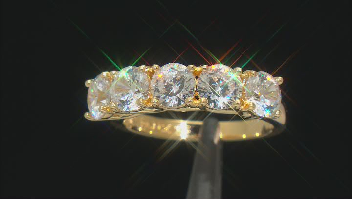 Dillenium Cut White Cubic Zirconia 18k Yellow Gold Over Sterling Silver Ring 4.67ctw Video Thumbnail