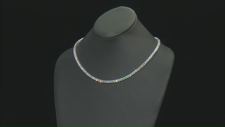 Dillenium Cut White Cubic Zirconia Rhodium Over Sterling Silver Tennis Necklace 44.85ctw Video Thumbnail