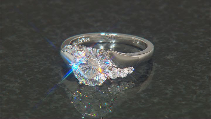 Dillenium Cut White Cubic Zirconia Rhodium Over Sterling Silver Ring 4.97ctw Video Thumbnail