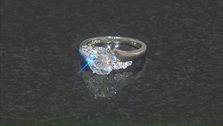 Dillenium Cut White Cubic Zirconia Rhodium Over Sterling Silver Ring 4.97ctw Video Thumbnail