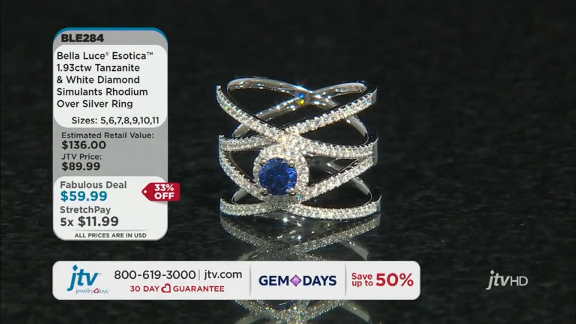 Blue And White Cubic Zirconia Rhodium Over Sterling Silver Ring 1.93ctw Video Thumbnail